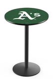 Oakland Athletics L214 Black Wrinkle Major League Baseball Pub Table