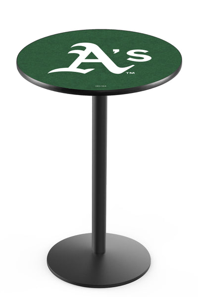 Oakland Athletics L214 Black Wrinkle Major League Baseball Pub Table