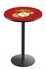Traditional Red and Yellow Eagle L214 Black Wrinkle United States Marine Corps Pub Table | Marine Corps VFW Pub Tables