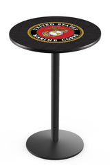 L214 Black Wrinkle United States Marine Corps Pub Table | Marine Corps VFW Pub Tables