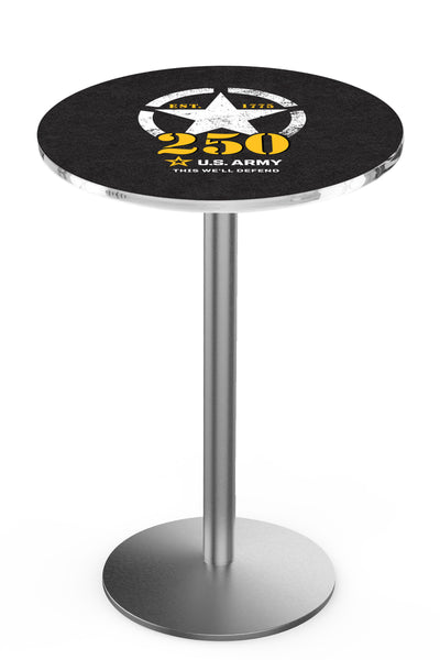 L214 Stainless United States Army 250th Anniversary Pub Table | U.S. Army VFW Pub Table