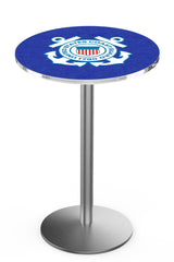 L214 Stainless United States Military Coast Guard Pub Table | U.S. Coast Guard VFW Pub Table