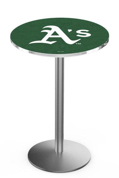 Oakland Athletics L214 Chrome Major League Baseball Pub Table