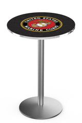 L214 Stainless United States Military Marine Corps Pub Table | U.S. Marine Corps VFW Pub Table