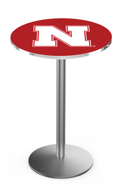 L214 Stainless Nebraska Cornhuskers Pub Table