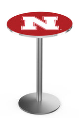L214 Stainless Nebraska Cornhuskers Pub Table