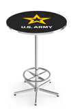 L216 Chrome United States Military Army Pub Table | Army VFW Pub Table