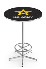 L216 Chrome United States Military Army Pub Table | Army VFW Pub Table
