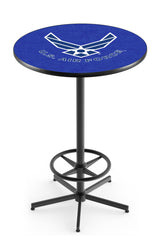 L216 Black Wrinkle Air Force Pub Table | Air Force VFW Pub Table