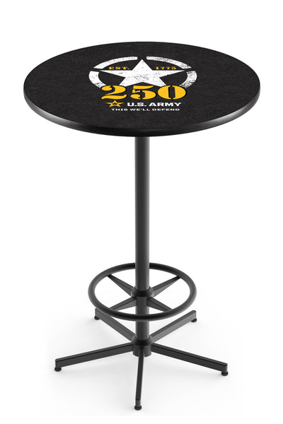 L216 Black Wrinkle United States Army 250th Anniversary Pub Table | Army VFW Pub Table