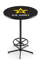 L216 Black Wrinkle United States Army Pub Table | Army VFW Pub Table