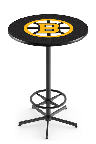 L216 Black Wrinkle Boston Bruins Pub Table