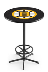 L216 Black Wrinkle Boston Bruins Pub Table