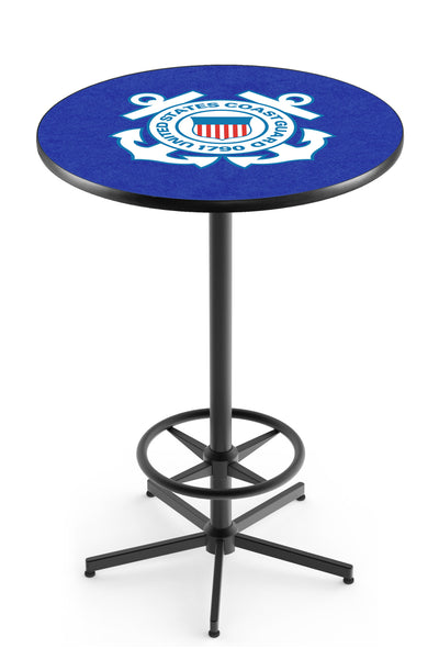 L216 Black Wrinkle United States Coast Guard Pub Table | Coast Guard VFW Pub Table