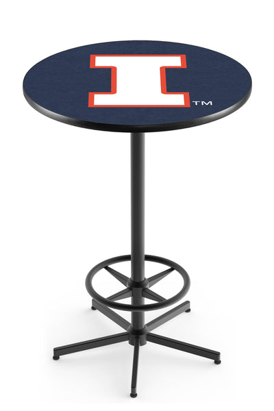 L216 Black Wrinkle Illinois Fighting Illini Pub Table