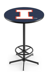 L216 Black Wrinkle Illinois Fighting Illini Pub Table