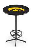 L216 Black Wrinkle University of Iowa Hawkeyes Pub Table