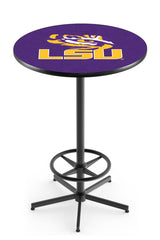 L216 Black Wrinkle LSU Tigers Pub Table