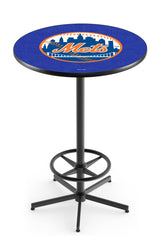 New York Mets MLB L216 Black Wrinkle Pub Table