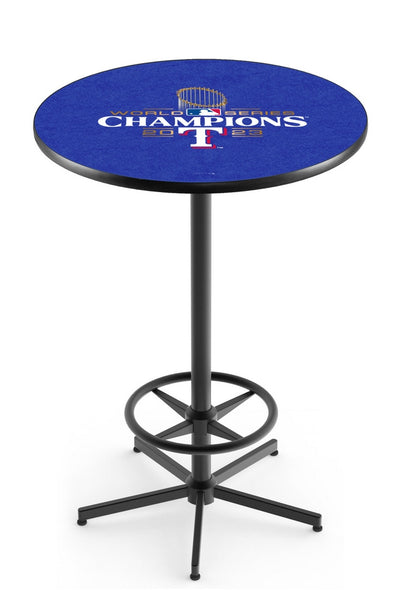 L216 Black Wrinkle Texas Rangers 2023 World Series Champions Pub Table