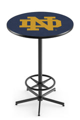 L216 Black Wrinkle Notre Dame Fighting Irish ND Script Pub Table