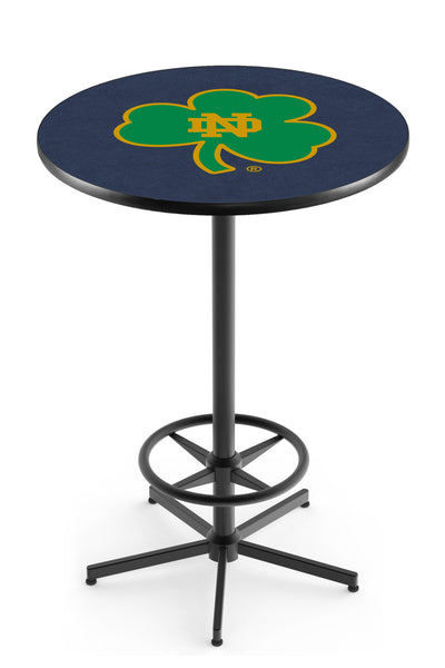 L216 Black Wrinkle Notre Dame Fighting Irish Shamrock Pub Table