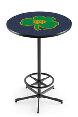 L216 Black Wrinkle Notre Dame Fighting Irish Shamrock Pub Table