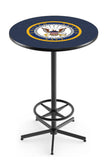 L216 Black Wrinkle United States Navy Pub Table | Navy VFW Pub Table