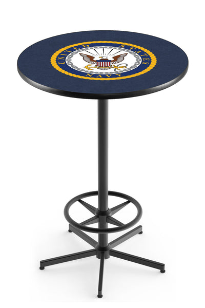 L216 Black Wrinkle United States Navy Pub Table | Navy VFW Pub Table