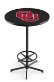L216 Black Wrinkle Oklahoma Sooners Pub Table