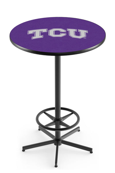 L216 Black Wrinkle Texas Christian University Horned Frogs Pub Table