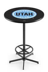 L216 Black Wrinkle Utah Hockey Club Pub Table