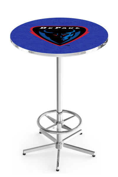 L216 Chrome DePaul Blue Demons Pub Table