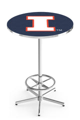 L216 Chrome Illinois Fighting Illini Pub Table