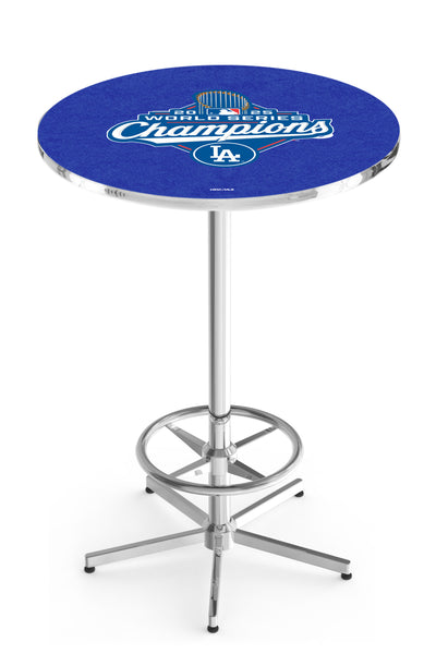 L216 Chrome Los Angeles Dodgers 2025 World Series Champions Pub Table