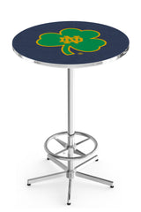 L216 Chrome Notre Dame Fighting Irish Shamrock Pub Table