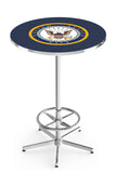 L216 Chrome United States Military Navy Pub Table | Navy VFW Pub Table