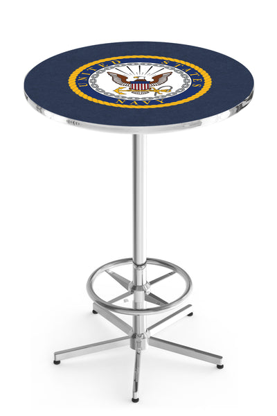 L216 Chrome United States Military Navy Pub Table | Navy VFW Pub Table