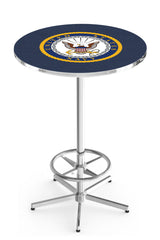 L216 Chrome United States Military Navy Pub Table | Navy VFW Pub Table