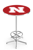 L216 Chrome Nebraska Cornhuskers Pub Table
