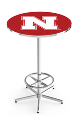 L216 Chrome Nebraska Cornhuskers Pub Table