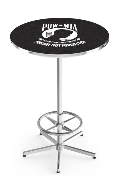 L216 Chrome United States Military POWMIA Pub Table | POWMIA VFW Pub Table