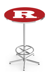 L216 Chrome Rutgers Scarlet Knights Pub Table
