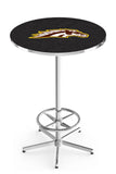 L216 Chrome Western Michigan University Broncos Pub Table