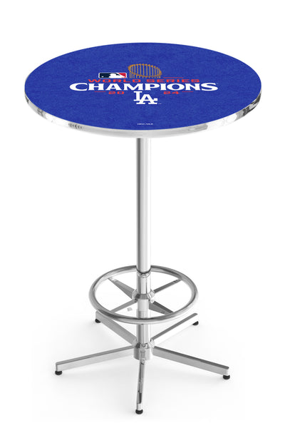 L216 Chrome Los Angeles Dodgers 2024 World Series Champions Pub Table