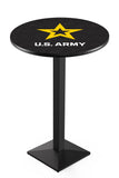 L217 Black Wrinkle United States Army Pub Table | VFW U.S. Army Pub Tables
