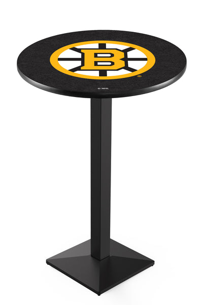L217 Black Wrinkle Boston Bruins Pub Table
