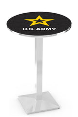 L217 Chrome U.S. Military Army Pub Table | United States Military VFW Army Pub Table