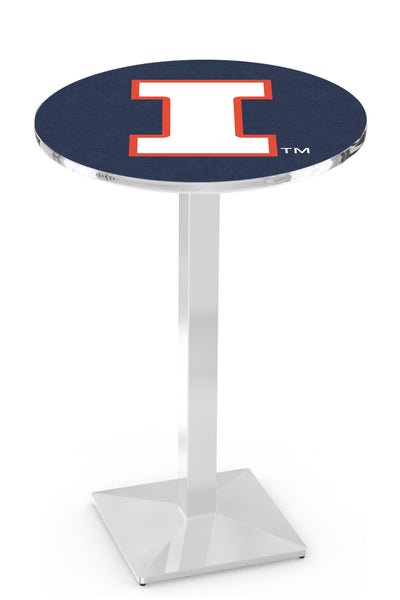 L217 Chrome Illinois fighting Illini Pub Table