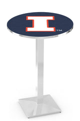 L217 Chrome Illinois fighting Illini Pub Table